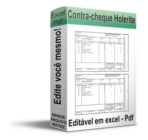 Modelo Holerite Contra cheque Editável No Excel 2023 à venda em Canoas