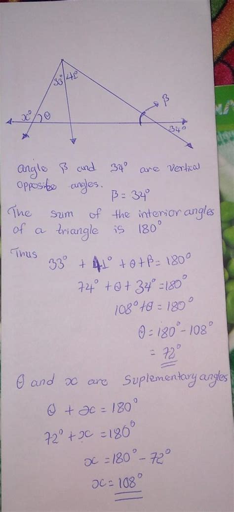 Find X Finding An Angle Measure Given Extended Triangles Brainly