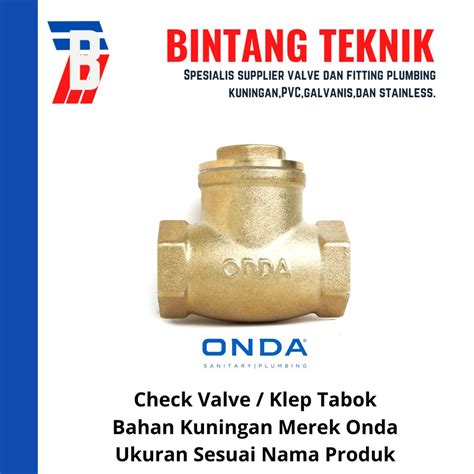 Jual Check Valve 1 Inch Kuningan Onda Shopee Indonesia