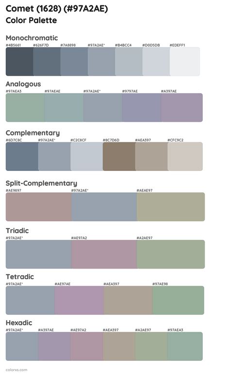 Benjamin Moore Comet 1628 Paint Coordinating Colors And Palettes