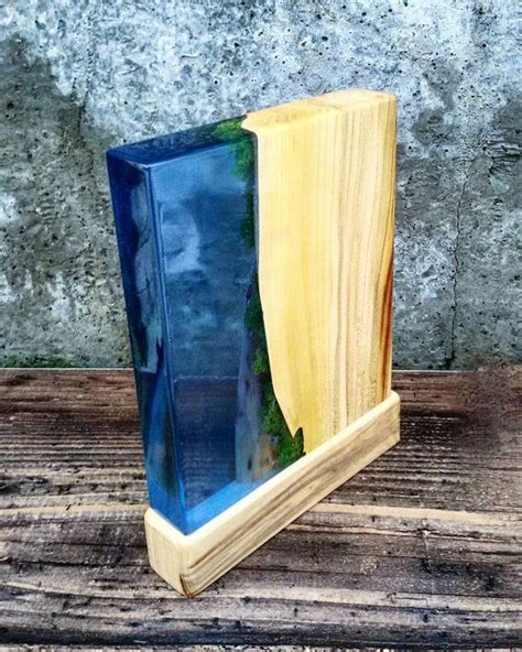 Handmade Epoxy Wood Table Lamp