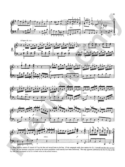 Bach Various Short Preludes And Fugues I Twelve Preludes No 8 Part Digital Sheet Music