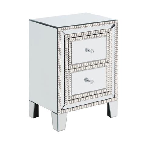 Better Home Products Mirrored Nightstand with 2 Drawers - Walmart.com