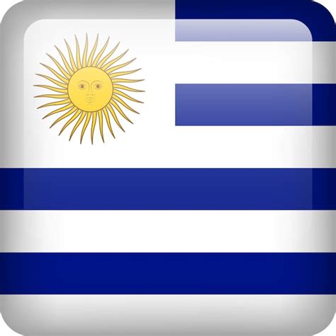 Premium Vector 3d Vector Uruguay Flag Glossy Button Uruguayan