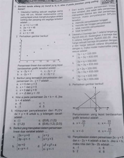 Berilah Tanda Silang X Huruf A B C Atau D Studyx