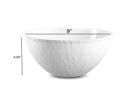 Wood Pattern White Plastic Salad Bowl 2 Pack Pashsetting Is An