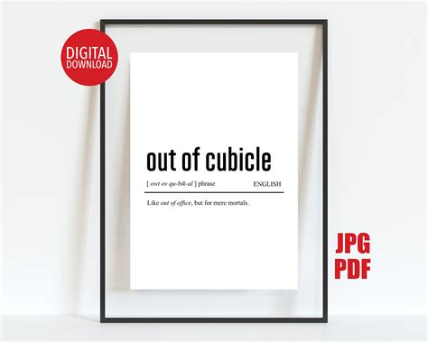 Out of Office Print, Printable Home Office Definition, Funny Cubicle ...