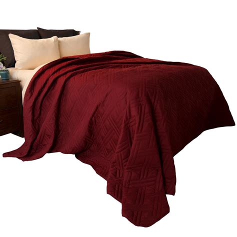 Lavish Home Solid Color Burgundy King Bed Quilt 66 40 K Bu The Home Depot