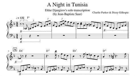 A Night In Tunisia Eldar Djangirovs Solo Transcription Youtube