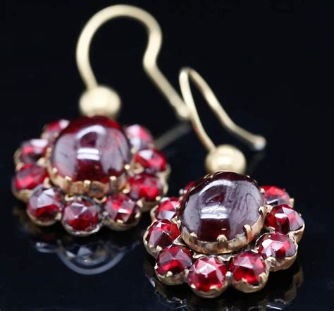 Victorian Bohemian Garnet Drop Earrings Circa 1880 90 Gerard McCabe