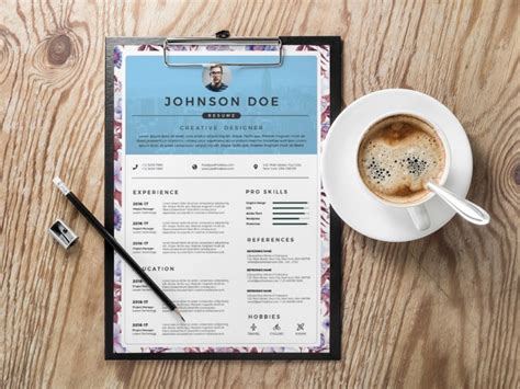 Free Floral Resume Template in with Professional Look