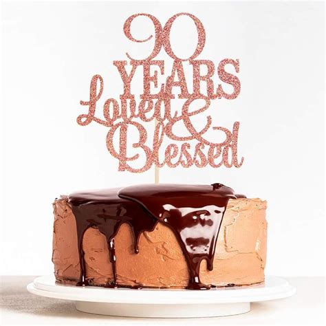 Buy Webenison 90 Years Blessed And Loved Cake Topper 90th Birthday Cake