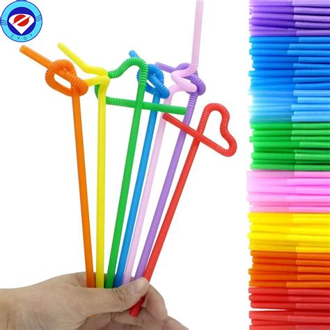 Wholesale Biodegradable Neon Flexible Disposable Drinking Pla Straws