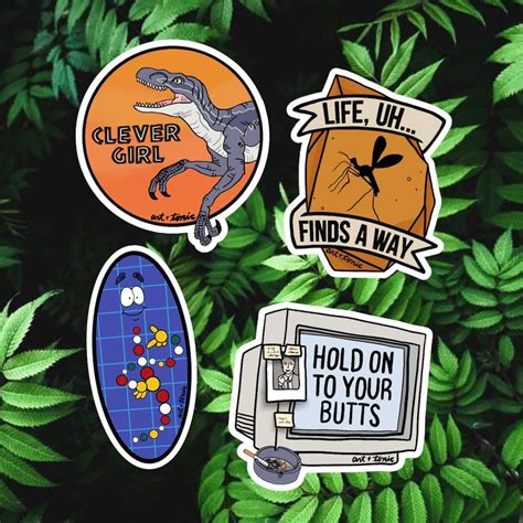 Jurassic Park Stickers Series I Etsy