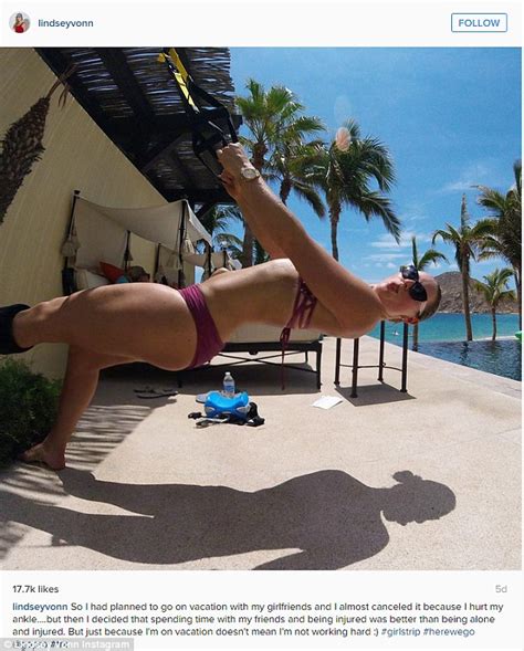 Lindsey Vonn Keeps Up Her Fitness Regime While On Bikini Break In Mexico Daily Mail Online