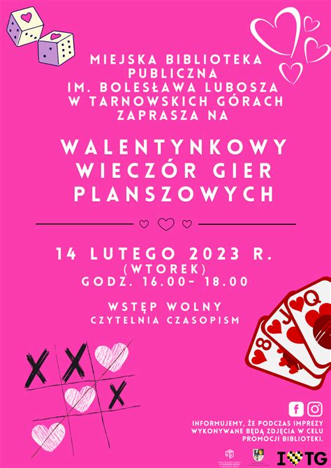 Walentynkowy Wiecz R Gier Planszowych Miejska Biblioteka Publiczna Im