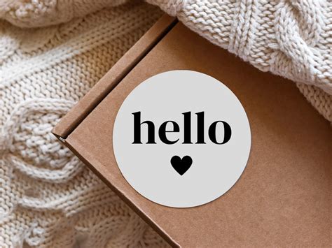 Hello Sticker Template Canva Template Hello Sticker Small Business