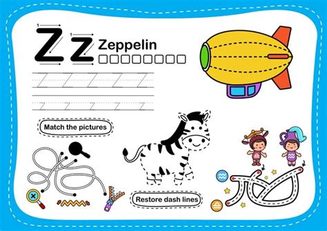 Alfabeto Letra Z Ejercicio De Zepel N Con Vector De Ilustraci N De