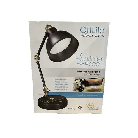 OttLite LED Table Lamp With Wireless Charging Base