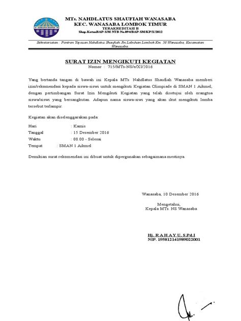 Surat Pernyataan Mengikuti Kegiatan Alernasadvanced