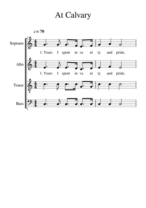 At Calvary Sheet Music For Piano Download Free In Pdf Or Midi