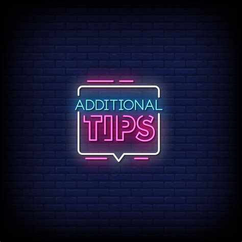 Additional Tips Neon Signs Style Text Vector 2187501 Vector Art At Vecteezy