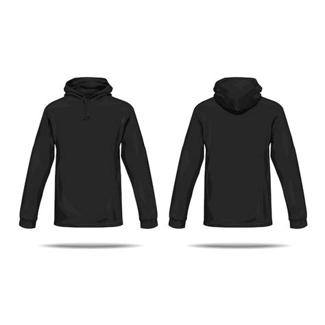 Concepto De Sudadera Con Capucha Negra En La Parte Delantera Y Trasera