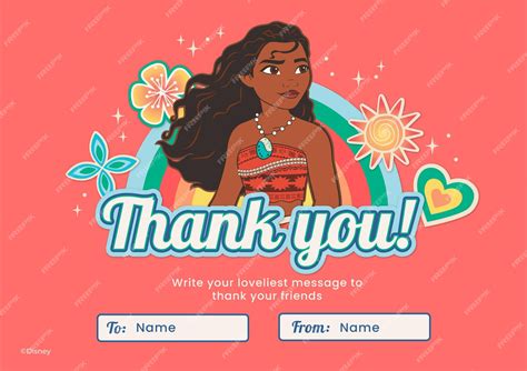 Moana Thank You Card Plantilla Disney Premium