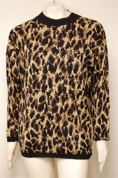 Vintage Leopard Print Sweater Jumper