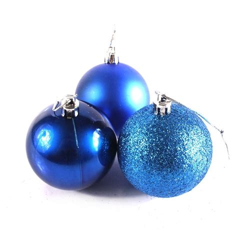 Bola De Natal Mista Cm Azul Unidades R Em Mercado Livre