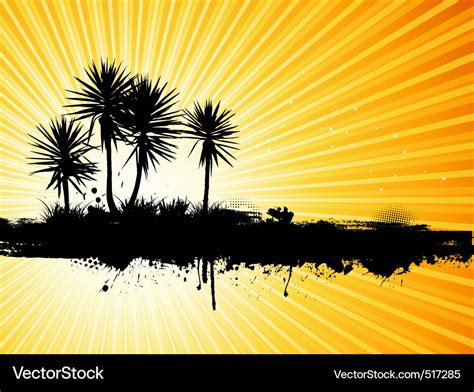 Grunge Palm Tree Royalty Free Vector Image VectorStock