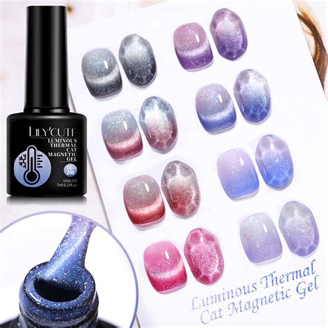 Lilycute Ml Glow In Dark Thermal Cat Magnetic Gel Nail Polish Soak Off