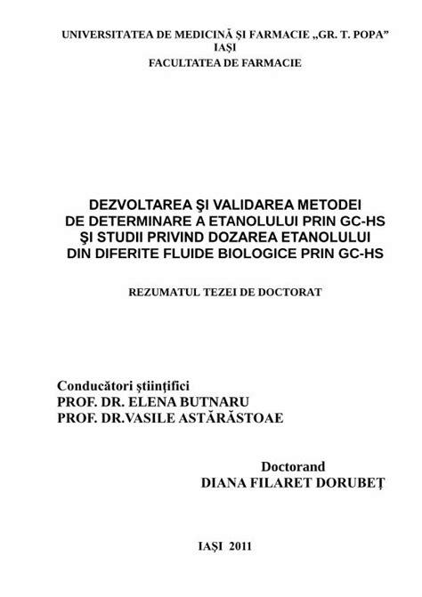 Pdf Dezvoltarea I Validarea Metodei De Determinare A Etanolului Prin