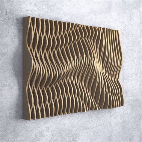 Parametric Wavy Wooden Wall Decor 37 Cnc Files For Cutting Etsy