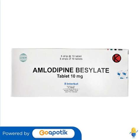 Jual Amlodipine Besilate Interbat 10 Mg Box 50 Tablet Di Seller Apotek