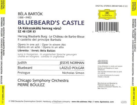 Release Bluebeard S Castle By B La Bart K Chicago Symphony Orchestra