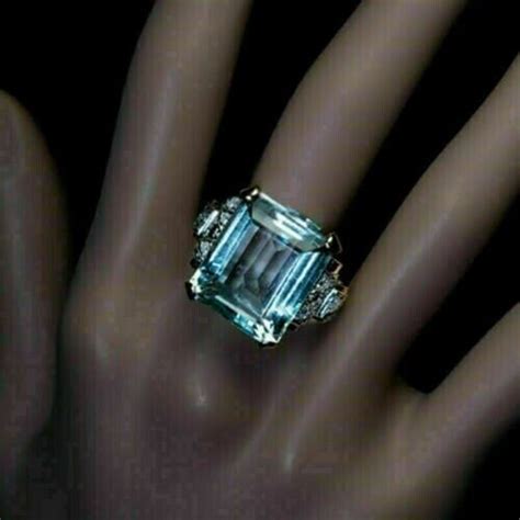 Art Deco Vintage Style Antique 5 50 Ct Emerald Cut Aquamarine Wedding