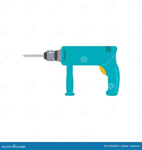 Portable Electric Hand Drill Drawing With Bit Power Drill Icon