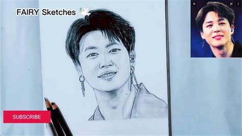 How To Draw A Sketch Of Jimin Using Simple Pencil Easy Drawing Step