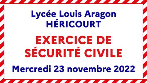 Exercice De S Curit Civile Au Lyc E Louis Aragon Dh Ricourt Nd