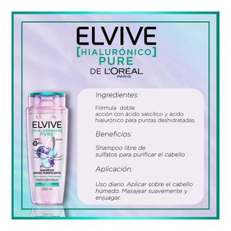 Shampoo L Or Al Elvive Hialur Nico Pure Ml Bodega Aurrera