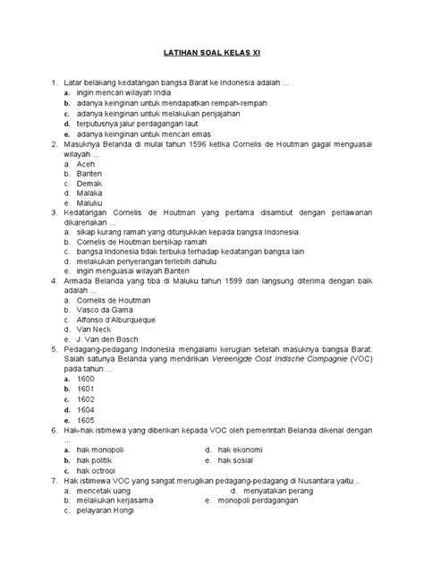 Latihan Soal Kelas Xi S1 Pdf