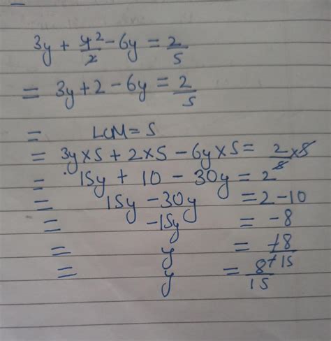 Solve 3y 4 2 6y 2 5