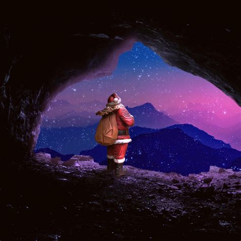 Santa Wallpaper 4K, Aesthetic, Cave