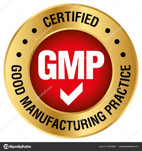 Gmp Good Manufacturing Practice Certified Stamp White Background Vector