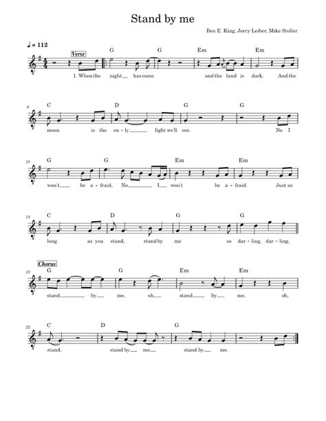 Stand By Me Ben E King Sheet Music For Guitar Solo