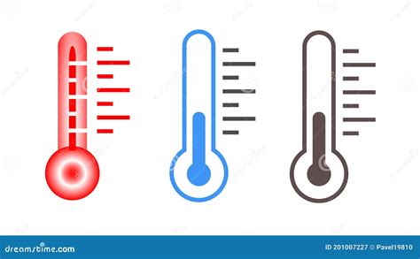 Vector Illustration Of A Thermometer Icon Or Temperature Symbol Stock