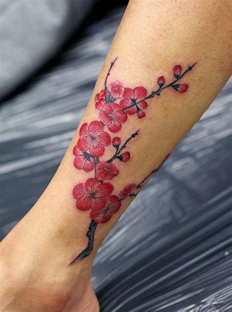 Pin By Herny A Secas On Flores Cerezo Blossom Tattoo Red Ink Tattoos