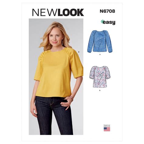 New Look Sewing Pattern N6708 Misses Tops