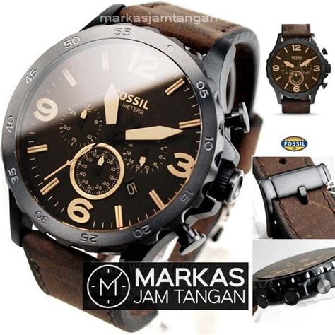 Jual Jam Tangan Pria Fossil Nate Jr Series Chronograph Leather Original